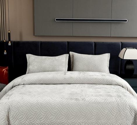 Покрывало "Sofi de Marko" Деварта (светло-серый) Бархат, 240x260