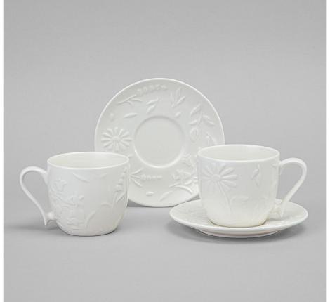 Чайный набор "FLOWERS STORY" на 2 персоны, 4 предмета (220 мл)