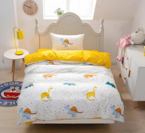 Постельное белье детское "Sofi de Marko" Дино (желтый) Сатин, 1,5 спальный