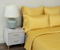 Постельное белье с одеялом "Sofi de Marko" Premium Mako (горчичный) Сатин ДеЛюкс, Евро