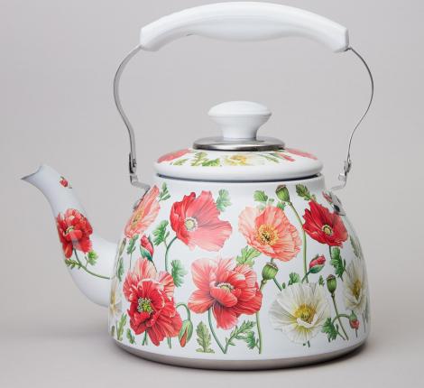 Чайник  "БЕЛЫЕ МАКИ", 1,5 л
