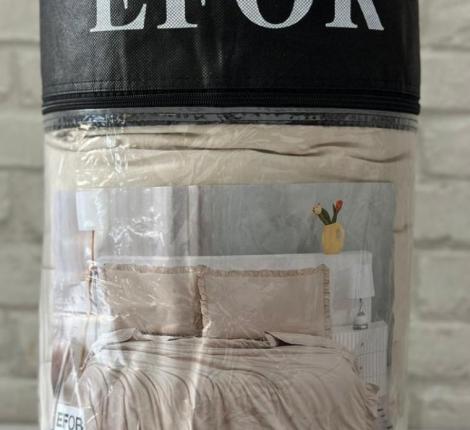 Постельное белье с одеялом EFOR SATEN (капучино), Евро