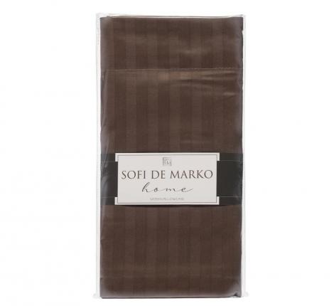 Наволочка "Sofi de Marko" Моне (кофе) Страйп Сатин, 70х70 с ушками 5см (1 шт.)