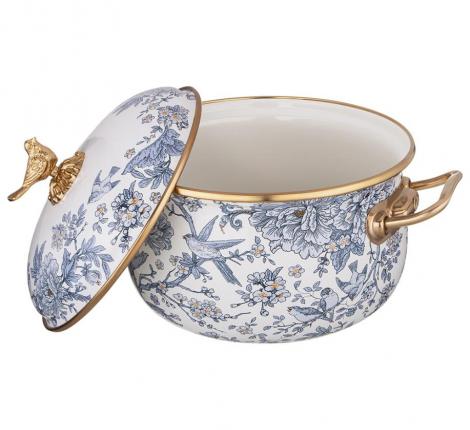 Кастрюля эмалированная с крышкой "ROYAL GARDEN" 950-672, 2,8 л
