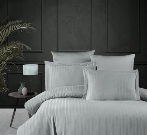 Постельное бельё "DO&CO" Сатин DELUX STRIPE, Семейный (серый)