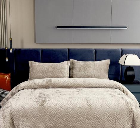 Покрывало "Sofi de Marko" Деварта (капучино) Бархат, 240x260