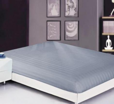 Простынь страйп-сатин на резинке (PRST-R-33), 160х200