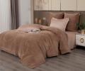 Постельное белье с одеялом "Kazanov.A." Lindor Fluffy (карамель) Велюр/Egypt Cotton, Евро