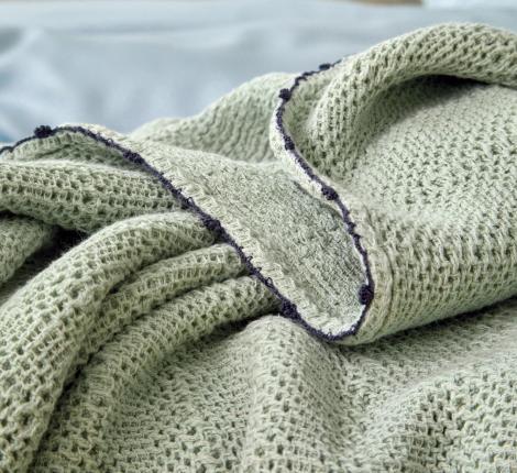 Покрывало пике "Blanc des Vosges" ARTESIA FJORD 180Х260 мятный), 180х260