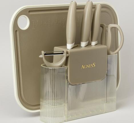 Набор кухонных приборов 7 шт. "Agness" 671-030, серый