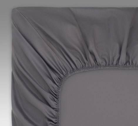 Простыня на резинке "Sofi de Marko" Мармис (графит) Сатин, 180х200х30