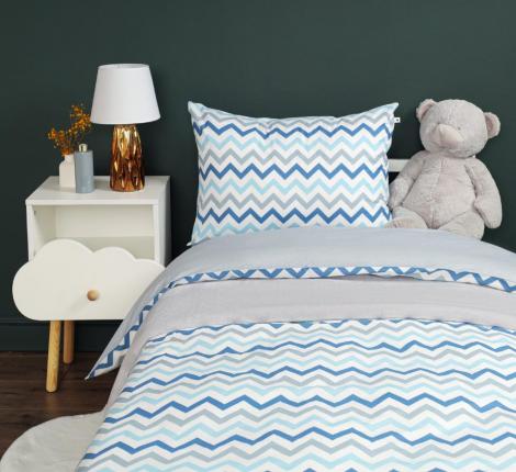 Постельное белье "Siberia" Зигзаг (голубой) Ранфорс, 1,5 спальный