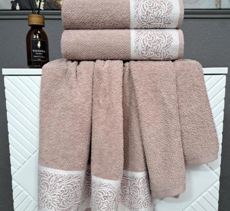 Комплект махровых полотенец "Kazanov.A." Dolce (роза платина), 50х90+70х140