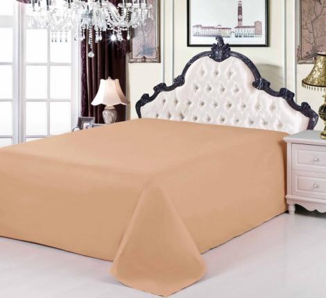 Простынь сатин темно-бежевая (PRC-03), 160x220