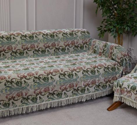 Комплект покрывал "Karteks" на диван 180х220 и два кресла 90х180 ДАМАСК 2, перламутровый