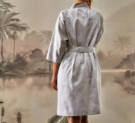 Халат короткий "Blanc des Vosges" SHIRAZ PERLE сатин, S