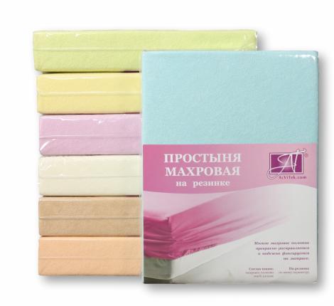 Простыня махровая на резинке "АльВиТек" ПМР-Г-200 200х200, Голубая