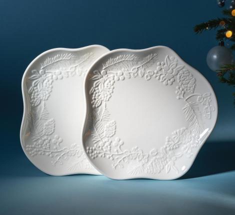 Набор фигурных закусочных тарелок 2 штуки "CELEBRATION", диаметр 20,5 см