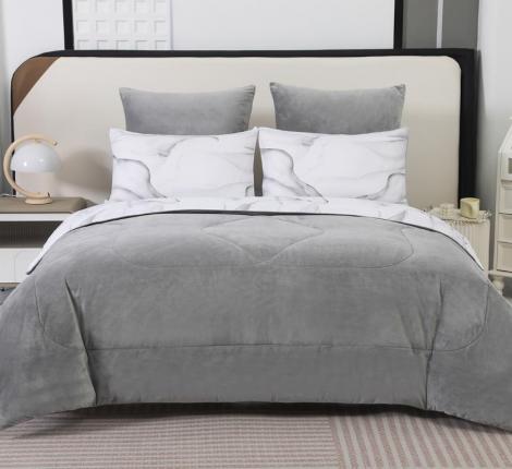 Постельное белье с одеялом "Sofi de Marko" Роберто №14 Велюр/Сатин, Евро