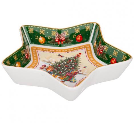 Блюдо "ЕЛКА" ЗВЕЗДА 17,5*17,5*3,5 см, эелёное