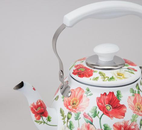 Чайник  "БЕЛЫЕ МАКИ", 1,5 л
