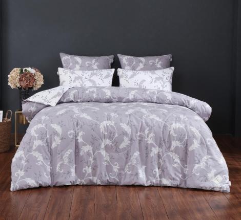 Постельное белье с одеялом "Kazanov.A." Дакота (лаванда графит жемчуг) Сатин, Евро