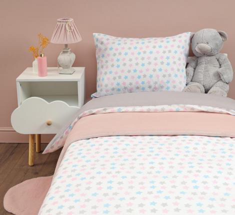 Постельное белье "Siberia" Звездочки (белый) Ранфорс, 1,5 спальный