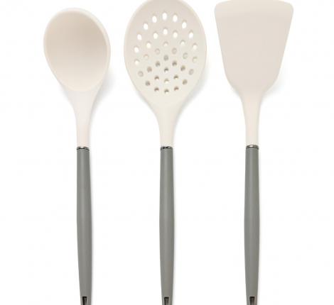 Набор кухонных ножей (5 шт.) и приборов "AGNESS", 11 предметов (белый/серый)