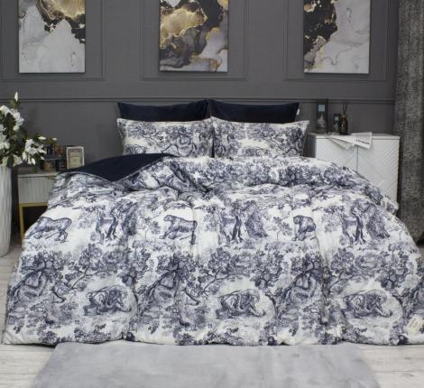 Постельное белье с одеялом "Kazanov.A." Нала (индиго жемчуг) Велюр/Egypt Cotton, Евро