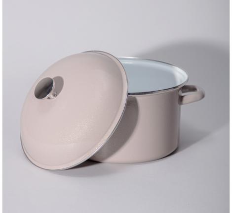 Кастрюля эмалированная с крышкой "CHARM", 3,5 л (кофейный)