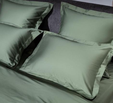 Постельное белье "PINE GREEN ALLURE GRASS" 4818250 Мако-Сатин, Семейный простыня на резинке