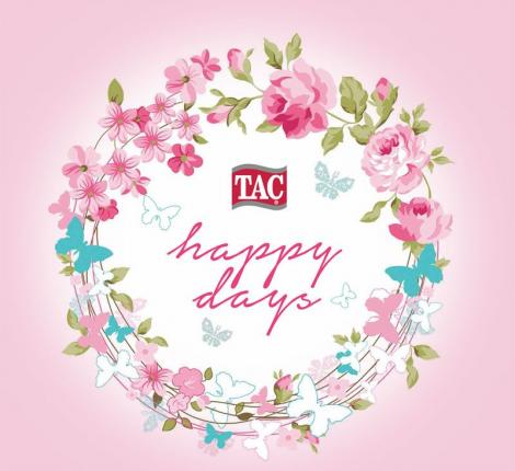 Постельное белье  "TAC" Happy Days Lucına Ранфорс 1,5 спальный, пудра