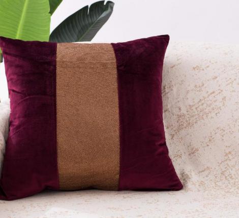 Наволочка декоративная "Sofi de Marko" Амели (марсала) Велюр, 45х45 (1шт.)