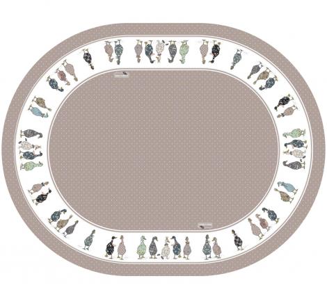 Скатерть овальная с пропиткой "FAMILY FARM" 140х180 см, капучино