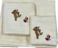Набор бамбуковых полотенец "LOVIN HOME" Маша и медведь 3шт.(30*50, 50*90, 70*140), танцы