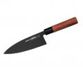 Нож кухонный &quot;Samura OKINAWA&quot; Деба 170 мм с галтовкой, палисандр (с тату)