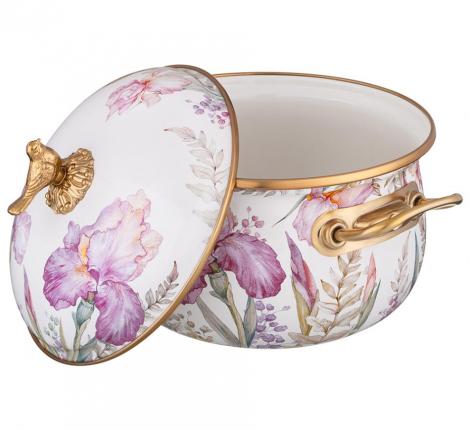Кастрюля эмалированная с крышкой "IRISES" 950-753, 3,8 л