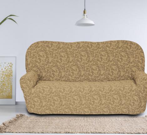 Чехол на 3-х местный диван "KARTEKS" KAR 013-08, молочный