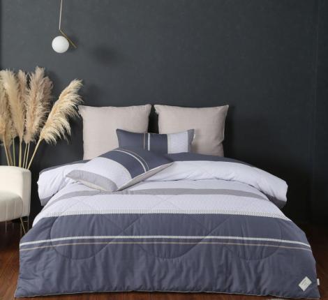 Постельное белье с одеялом "Kazanov.A." Аполо (индиго бежевый) Велюр/Egypt Cotton, Евро