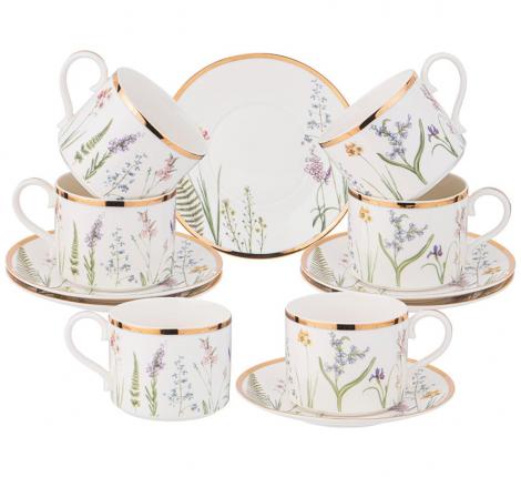 Чайный набор "GRASSLAND" на 6 персон, 12 предметов, 300 мл