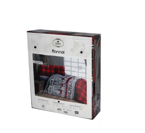 Постельное бельё "DO&CO" FLANNEL NATURE (синий), Евро