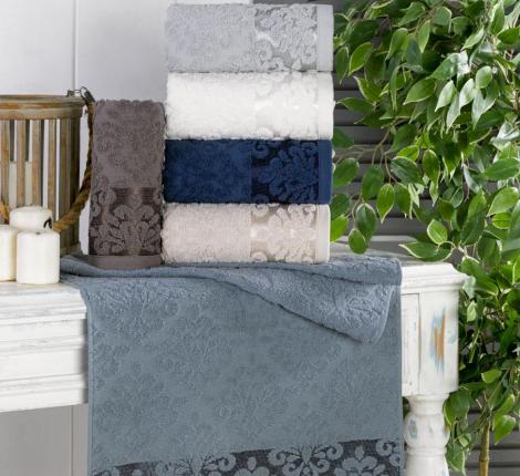 Набор махровых полотенец "TWO DOLPHINS" жаккард 50х90 (1/6 ) E993) DORA