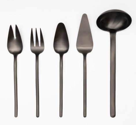 Набор столовых приборов для сервировки "STICK SERVING SET" MAT BLACK, 5 предметов