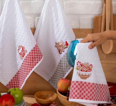 Салфетки вафельные "METEOR" 50*70 (3 шт.) PLAID NEW YEAR