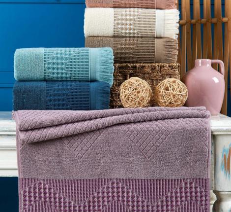 Набор махровых полотенец "PHILIPPUS" жаккард с бахромой 50*90 (1/6 ) PRIME COTTON (A382) MOSSO