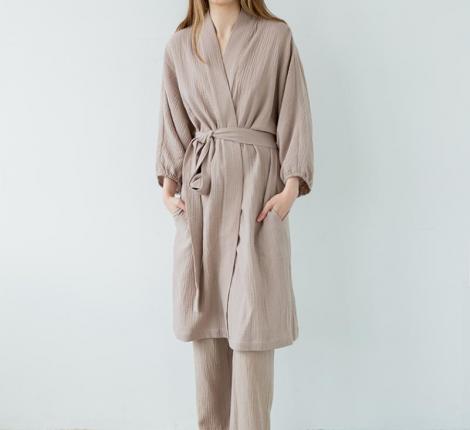 Халат Luxberry "Муслин и комфорт" тауп, S