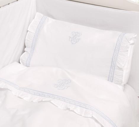 Постельное бельё детское BOVI "ВЕНЗЕЛЬ NEW" Перкаль, белый/голубой