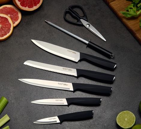 Набор кухонных ножей "AGNESS" 911-762 на вращающейся подставке, 8 предметов