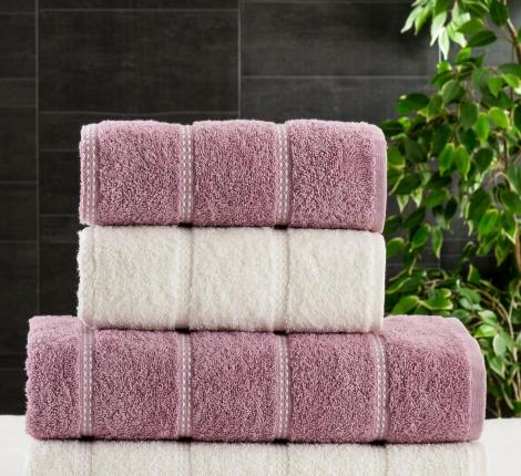 Комплект махровых полотенец "METEOR" (50x90/2 шт.)(70х140/2 шт.) 4 шт TUROVA, лиловый-кремовый