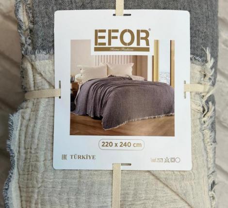 Плед муслиновый "EFOR", 220х240 (антрацит)